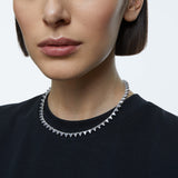 Swarovski Collar Ortyx de mujer, Triángulo, Blanco, Baño de rodio