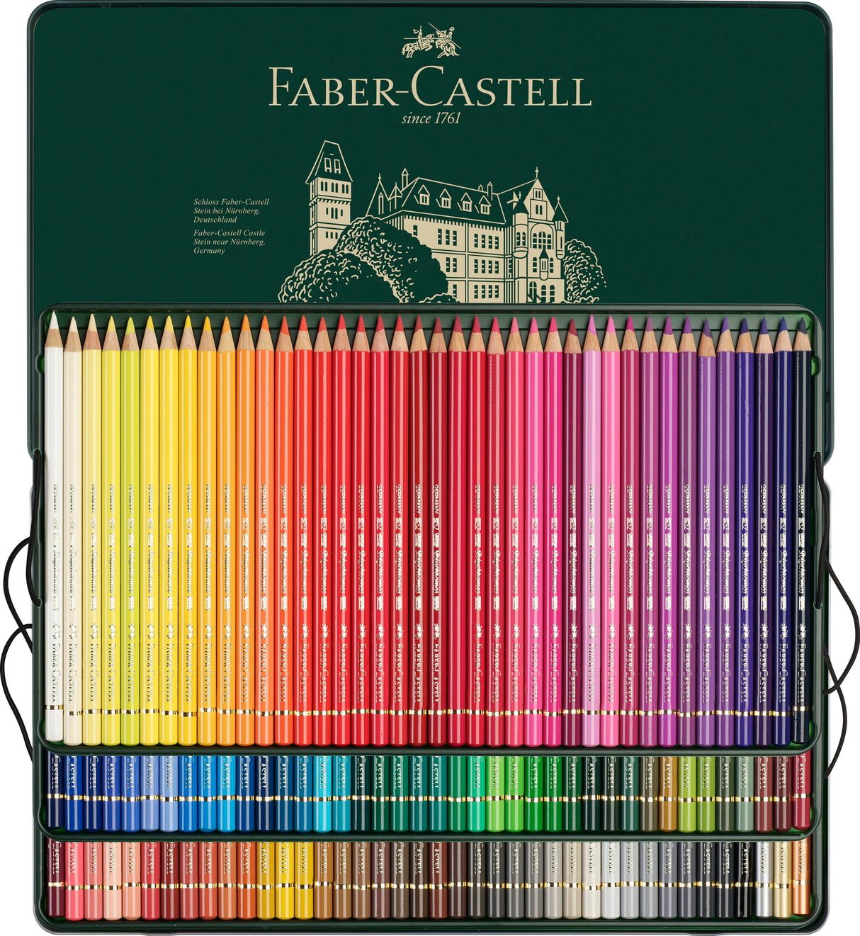 Faber-Castell 110011 - Estuche de Metal con 120 Lápices de Colores Polychromos - Multicolor