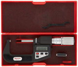 Starrett Micrómetro exterior LCD 733XFLZ-13, dedal de fricción, tuerca de bloqueo, caras de carburo, rango de 12 a 13 pulgadas, graduación de 0.000 pulgadas, precisión de +/-0.000 pulgadas