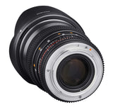 Samyang F1312805101 - Objetivo para vídeo VDSLR para Sony A (Distancia Focal Fija 24mm, Apertura T1.5-22 ED AS IF UMC II, diámetro Filtro: 77mm), Negro