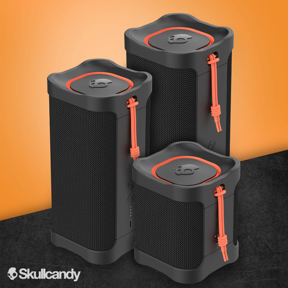 Skullcandy Terrain Mini Altavoz Portátil Inalámbrico con Bluetooth, Impermeabilidad IPX7, 14 Horas de Batería, True Wireless Stereo y Correa Integrada para Viajes y Uso en Exteriores - Negro