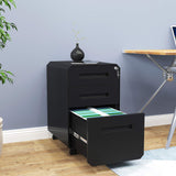 YITAHOME Armario Archivador con 3 Cajones, Cajonera de Oficina Móvil con Ruedas, Metalico Mueble Oficina Archivador con Cerradura y Llave para Carta/A4, Negro, 51 x 40 x 64cm