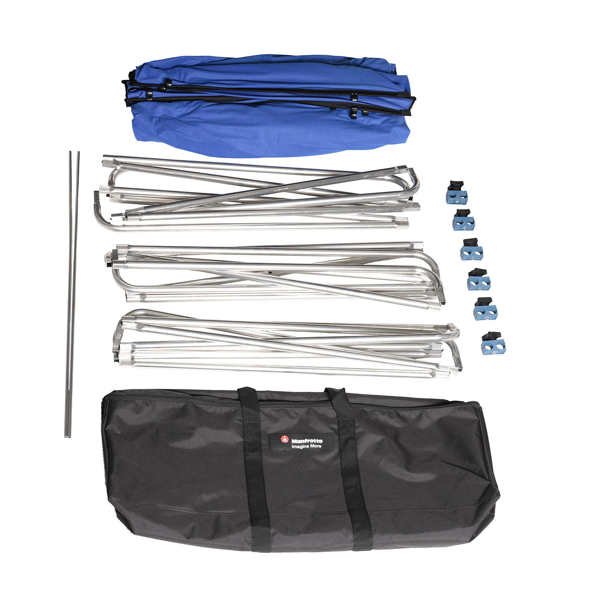 Manfrotto Chroma Key FX MLBG4301KB - Kit de fondo de 4 x 2,9 m, color azul, gran área de trabajo, configuración ultrarrápida, kit reutilizable, ideal para sesiones de localización, bolsa de transporte