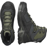 Salomon Quest Element Gore-Tex Botas de Senderismo de Piel para Hombre, Impermeable, Agarre Máximo, Zapatos Trekking, Black, 44 2/3