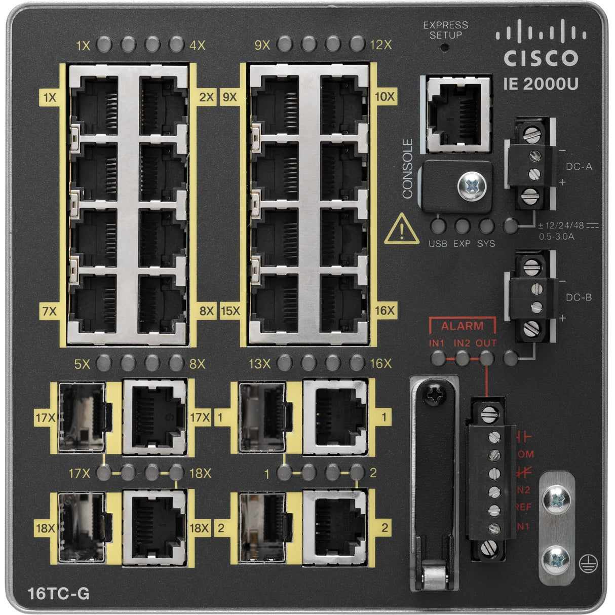 Cisco IE-2000-16TC-G-E Switch - Switch de Red (Gestionado, 20, 16, 20, 100BASE-T, 10GBASE-T, IEEE 802.3ab, IEEE 802.3u, IEEE 802.3X, IEEE 802.3z, 8000 entradas, SFP) Negro