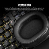 Corsair HS55 WIRELESS CORE Auriculares Ligeros para Juegos - Micrófono Omnidireccional - Transductores de Neodimio - Alcance de Hasta 15 Metros - iCUE - PC, PS5, PS4, Nintendo Switch - Carbono