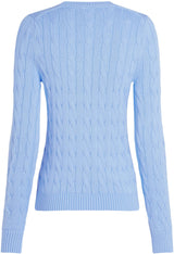 Tommy Hilfiger Jersey Mujer Co Cable con Cuello Redondo, Azul (Vessel Blue), S