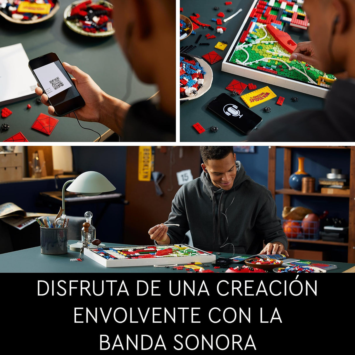 LEGO Art El Increíble Spider-Man Set Mural 3D, Póster de Lienzo para Construir, Decoración de Súperhéroe para el Hogar, Actividad Creativa, Regalo de Cómic para Adolescentes y Adultos 31209