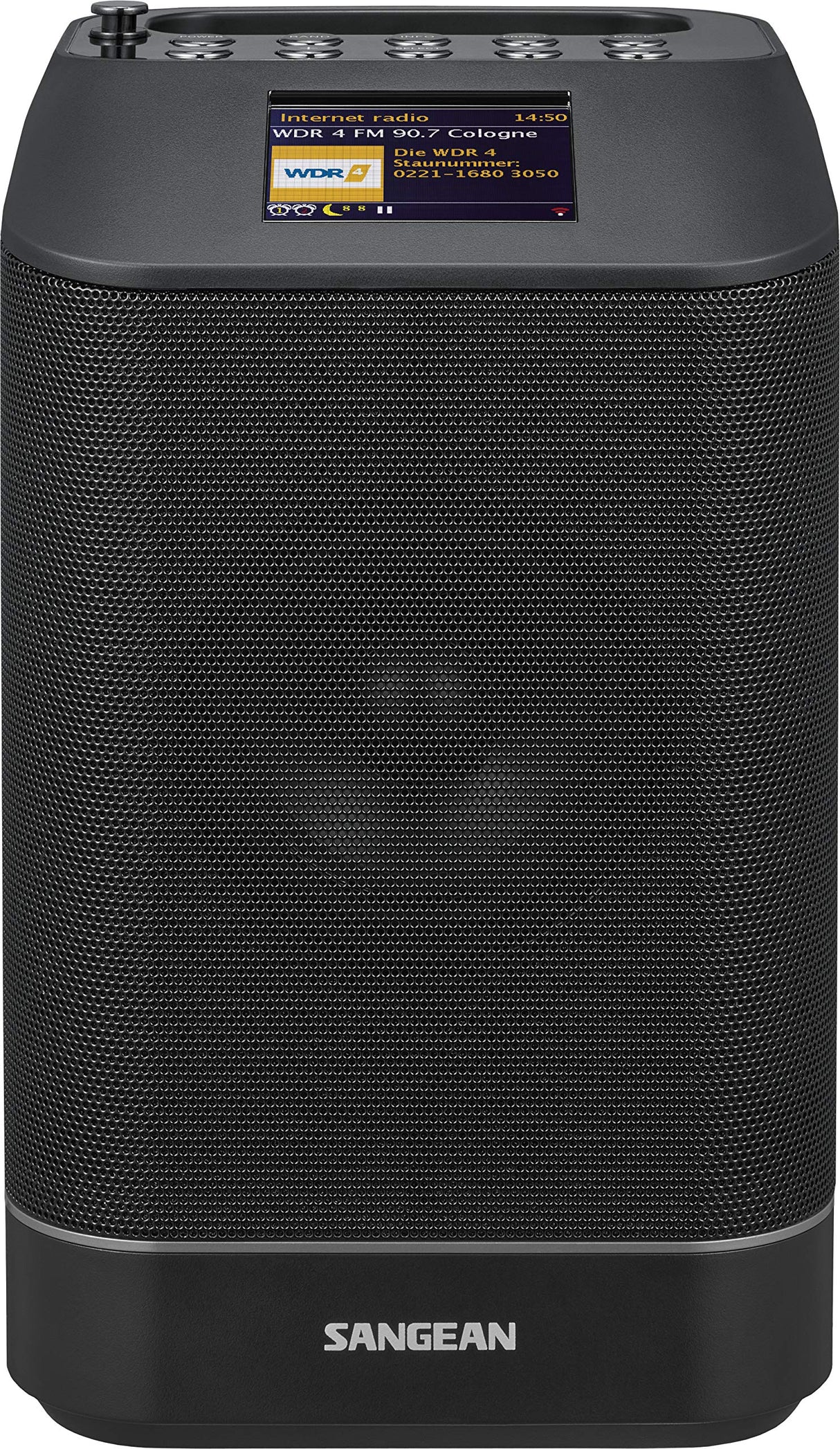 Sangean WFS58 Dab+ Radio | FM | WiFi y Altavoz Bluetooth | Radio de Internet portátil con NFC | WiFi | Negro