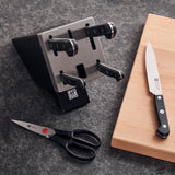 Zwilling 1002453 Gourmet - Bloque de cuchillos autoafilable (7 piezas), color negro