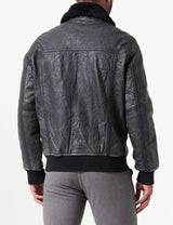 Schott NYC Lcbombardero Chaqueta de Cuero, Negro, XL para Hombre