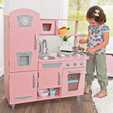 KidKraft Cocina de Juguete Rosa Vintage de Madera para niños con teléfono de Juguete y Nevera Vintage, Cocina Infantil, Juguetes niños 3+ años (53179)