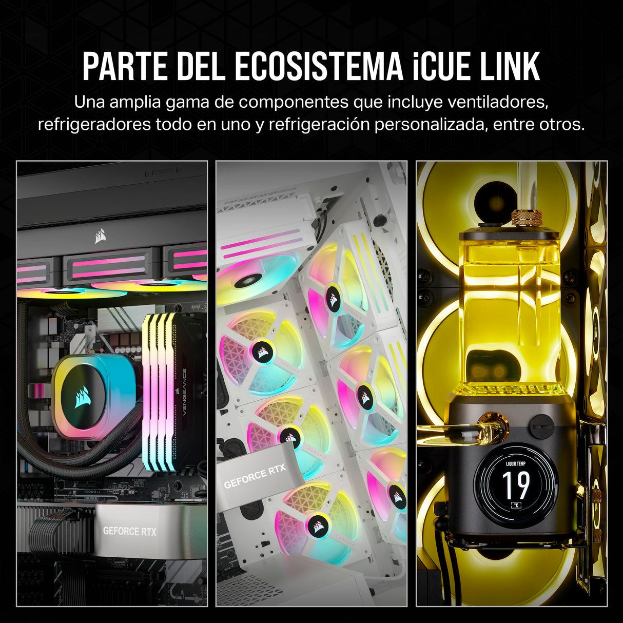 Corsair iCUE Link H115i RGB Refrigerador Líquido RGB para CPU - 280mm AIO - Ventiladores QX140 RGB - Se Adapta a Intel® LGA 1700, AMD® AM5 - Concentrador de Sistema iCUE Link Incluido - Negro