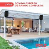 Pyle par de sistema de altavoces resistentes al agua 6.5”, Impermeables, Montaje de pared, Interiores, Exteriores, Sonido Estereo. Negro