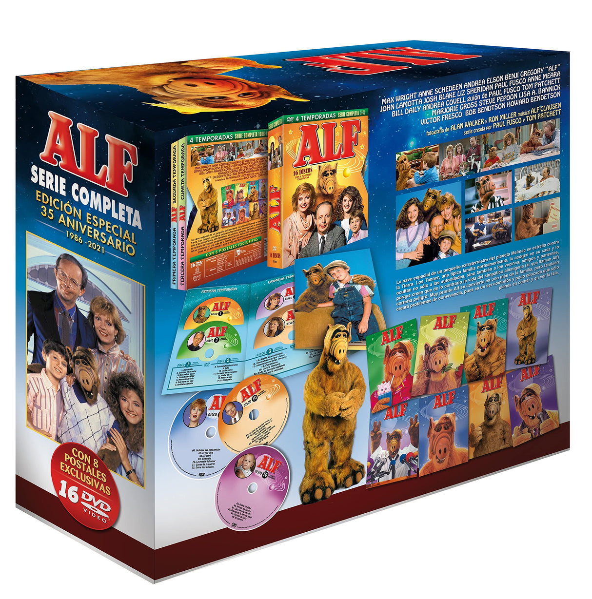 Pack FIGURA + ALF Serie Completa Temporadas 1-4 (16 DVDs ) Edicion Especial Digipack + Postales
