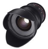 Samyang F1312809101 - Objetivo para vídeo VDSLR para Micro Cuatro Tercios (Distancia Focal Fija 24mm, Apertura T1.5-22 ED AS IF UMC II, diámetro Filtro: 77mm), Negro