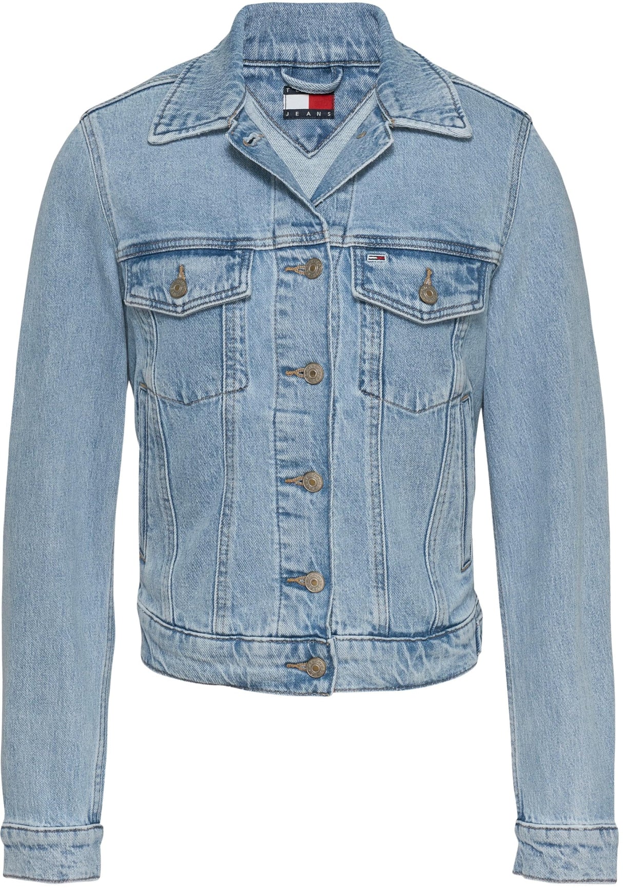 Tommy Jeans Cazadora vaquera Mujer Classic Trucker Regular Fit, Azul (Denim Light), M