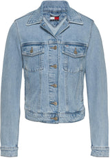 Tommy Jeans Cazadora vaquera Mujer Classic Trucker Regular Fit, Azul (Denim Light), M
