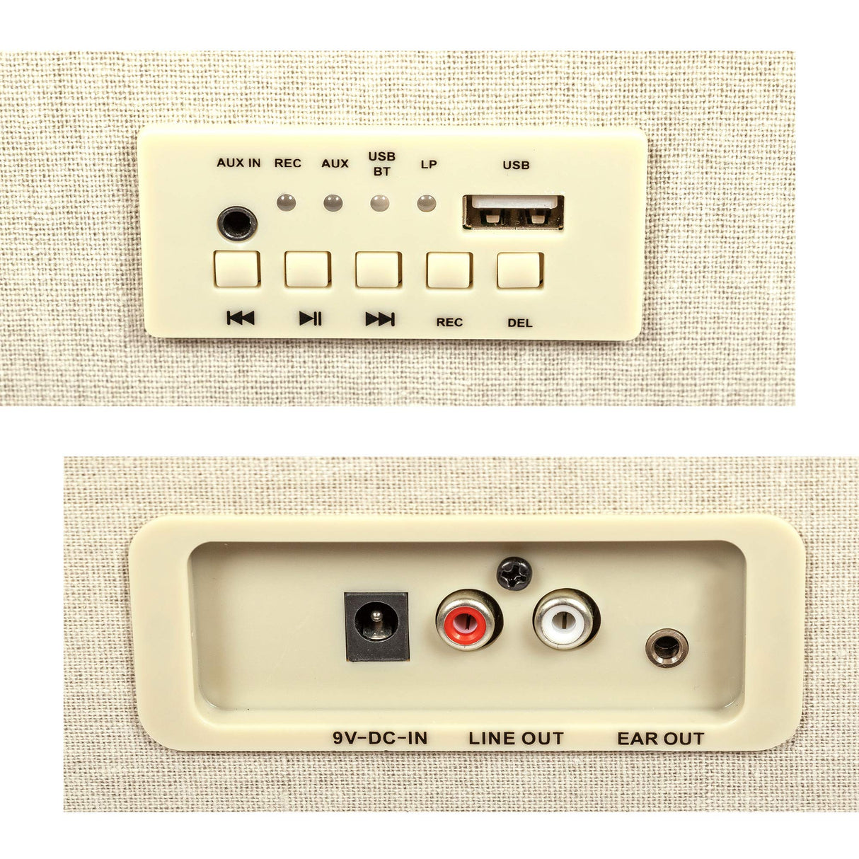 GPO Bermuda Reproductor de vinilos con patas desmontables, Bluetooth y altavoz incorporado - Azul