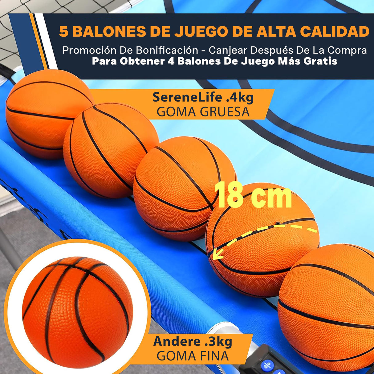 SereneLife juego baloncesto, Marcador LED digital, Plegable, Para niños y Adultos, Ideal para interiores y exteriores