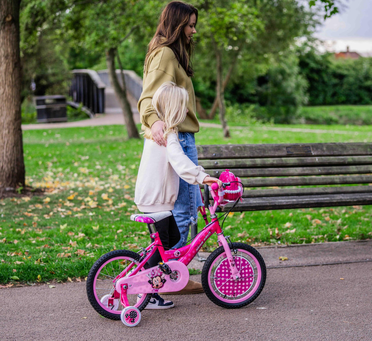 Huffy Bicicleta Pulgadas Minnie Luxury, Bebés niñas, Rosa, 16 pollici