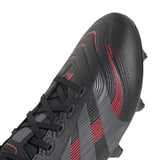 adidas Predator League Soft Ground Football Boots, Botas de fútbol Unisex Adulto, Core Black/Grey Four/Lucid Red, 47 1/3 EU