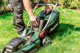 Metabo Cortacésped a Batería 18V RM 36-18 LTX BL 36 - Incluye 2 Baterías, Cargadores y Función Mulching - Ideal para Jardines de hasta 350 m²