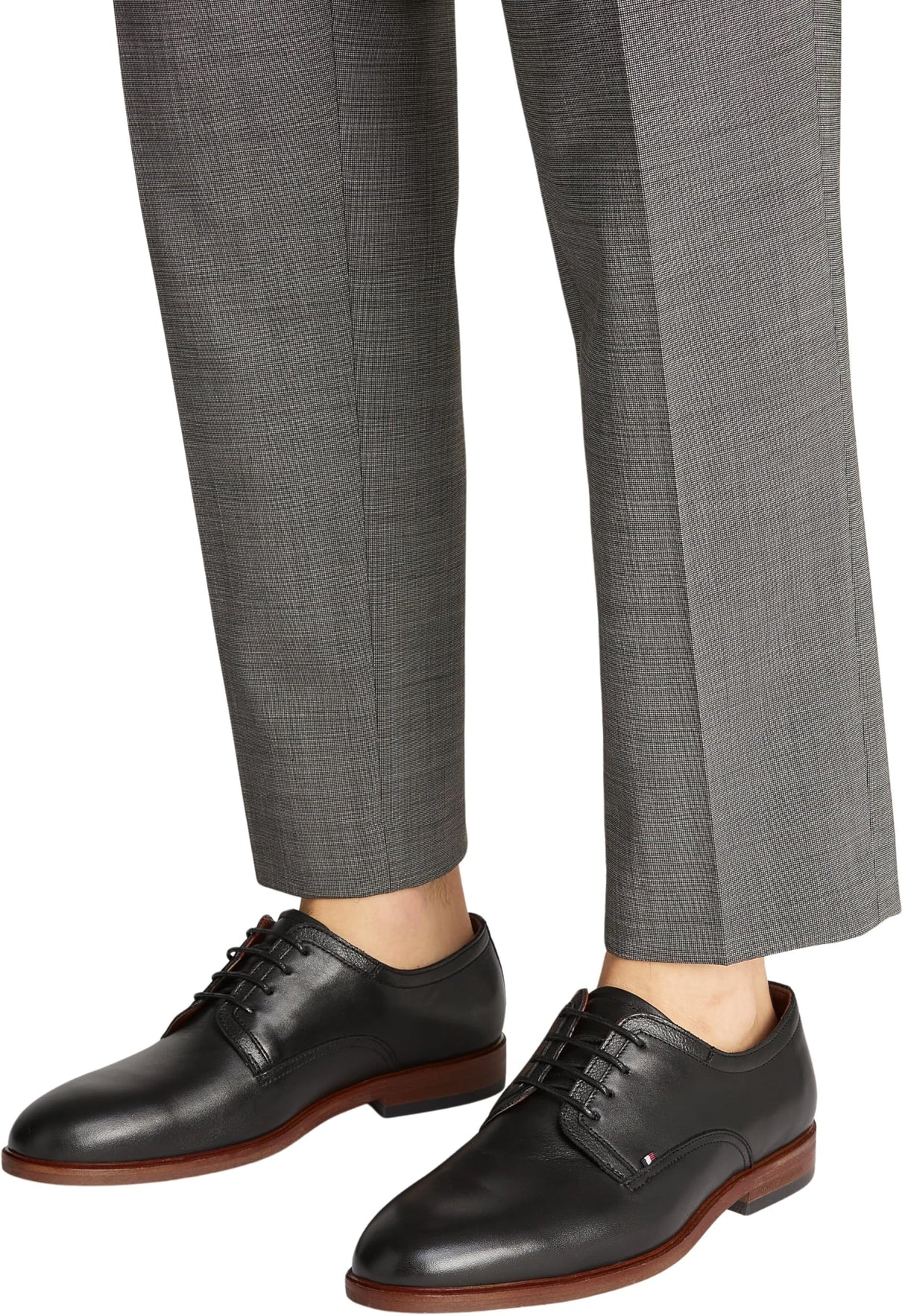 Tommy Hilfiger Calzado Derby Hombre Thunit Leather con Puntera Redonda, Negro (Black), 42