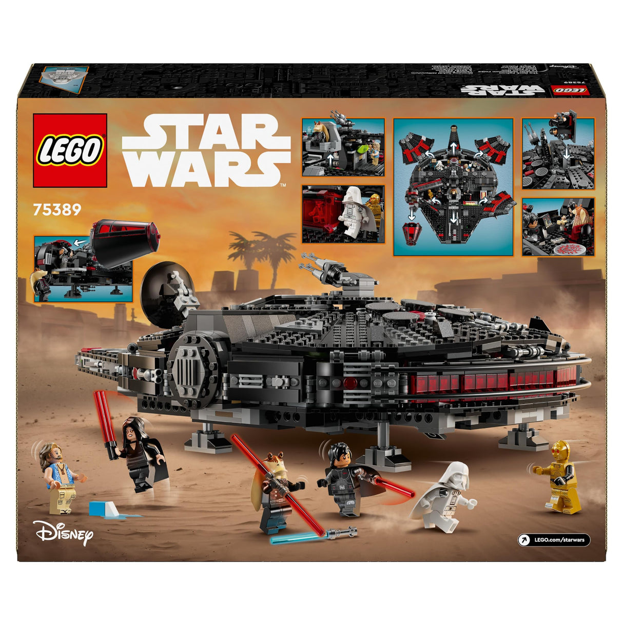 LEGO Star Wars 75389 Halcón Oscuro - Maqueta de Juguete de Nave Estelar para Jugar y Exponer - Cañones Automáticos, Giratorios y 6 Minifiguras Inc. C-3PO - Regalo para Niños de 10+ Años y Fans