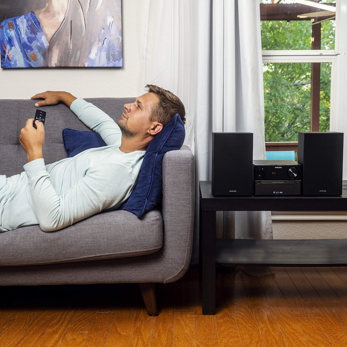 Philips Audio M4505/12 Micro Music System with Bluetooth (Dab+/FM Radio, USB, CD, MP3-CD, 60 W, Audio-In, USB Port for Charging, Bass-Reflex Loudspeakers, Digital Sound Control)