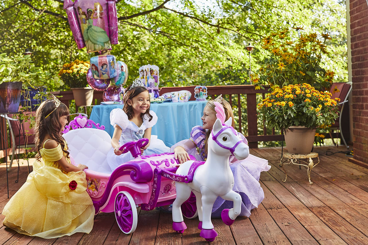 Huffy Disney Princess Royal Caballo y carruaje - Coche de propulsión eléctrica, Rosa, Edad 3+