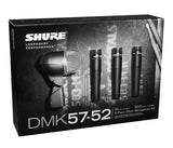 Shure Drum Microphone Kit for Performing and Recording Drummers, Conveniently Packaged Selection of Mics and Mounts with Options for Kick Drum, Snare Drum, Rack TOMS, Floor TOMS and Congas (DMK57-52)