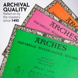 ARCHES 1795089 - Papel de Acuarela en Bloc (46 x 61 cm, encolado por 4 Caras, 300 g/m², Grano Grueso), 20 Hojas, Color Blanco Natural