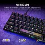 Corsair K65 Pro Mini RGB 65% Teclado óptico para Juegos mecánicos - Interruptores OPX - Teclas de Doble Disparo PBT - Compatible con iCUE - QWERTY NA Layout - Negro