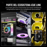 Corsair iCUE Link QX120 RGB 120mm de Cúpula Magnética Ventiladores de Triple Kit de Inicio con Concentrador de Sistema iCUE Link - Negro