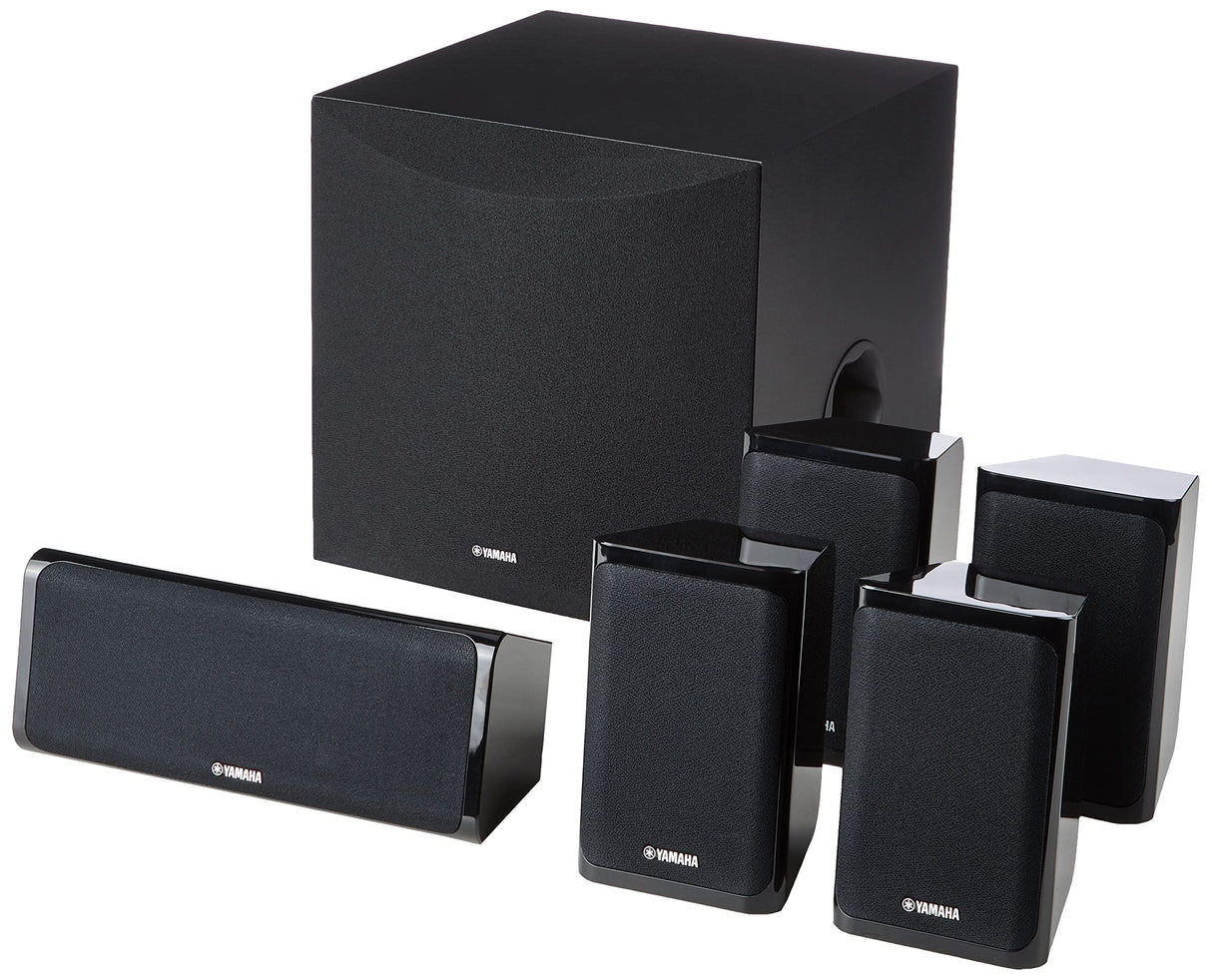 Yamaha NS-P41-BK Altavoces 5.1 con Subwoofer Autoamplificado, Color Negro, 6 Piezas