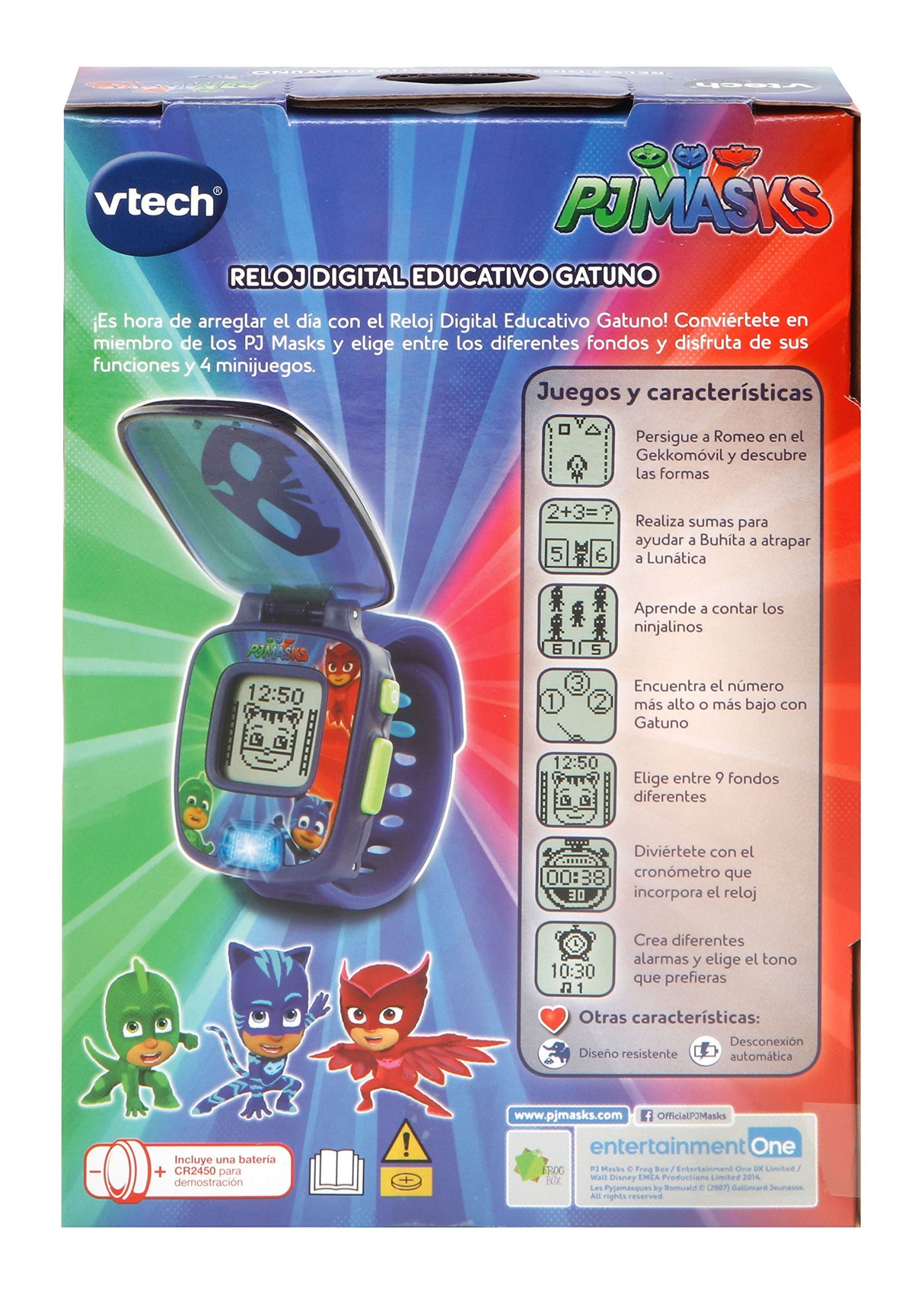 VTech Reloj PJ Masks Gatuno, Smartwatch Educativo para niños +3 años, versión ESP