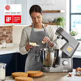 Kenwood Titanium Chef Pattissier - Robot de Cocina (1400 de potencia, bol de 7 litros y batidora de vaso de cristal incluidos, 4 herramientas, pantalla tactil), Color Plata