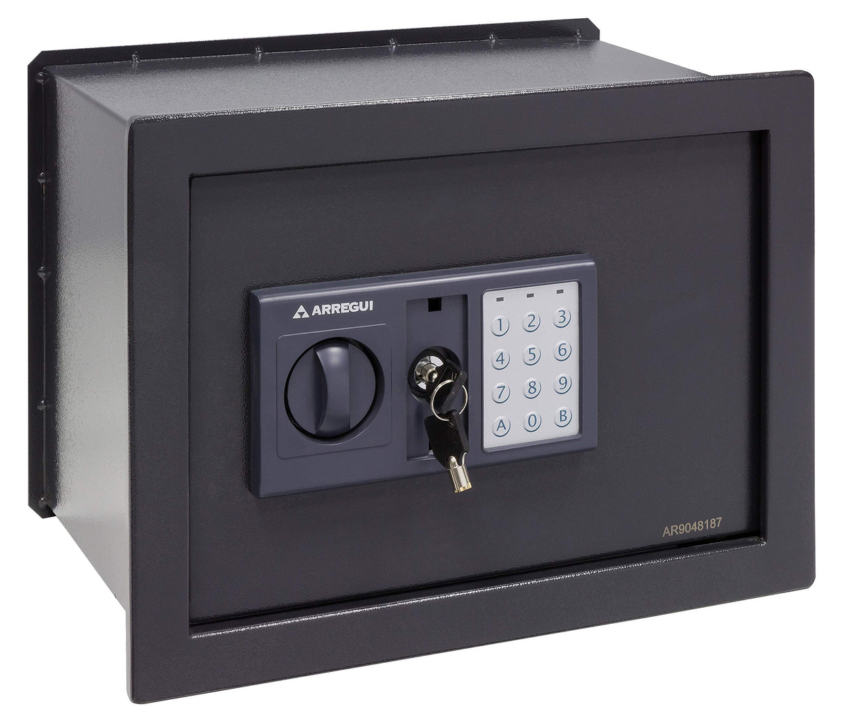Arregui W25EB Caja Fuerte de Acero con Cerradura, Gris Oscuro, Pared-28x38x25 cm