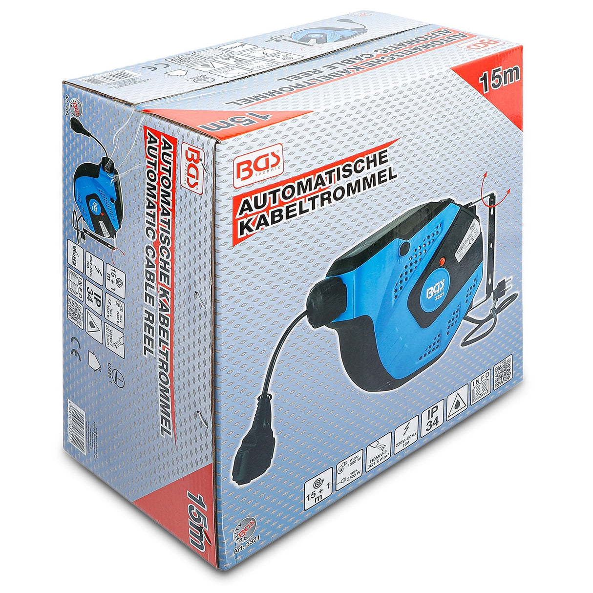 BGS 3321 | Enrollador de cable automático | 15 m