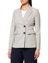 IPEKYOL Blazer Debajo de Las Caderas con Accesorios de botón Casual, Aceite, 44 para Mujer