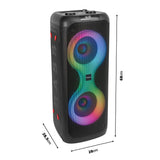 Ibiza - COLUMBA700 - Potente altavoz Bluetooth para karaoke con LED, TWS, USB-C, prioridad de micrófono - 2 entradas de micrófono, grabación, efectos de luz - USB, MicroSD - Negro