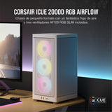 Corsair iCUE - Carcasa para PC 2000D RGB Airflow Mini-ITX - Factor de Forma Mini-ITX - Paneles de Malla de Acero - Soporte de GPU de Tres Ranuras - 3 Ventiladores AF120 RGB Slim incluidos -
