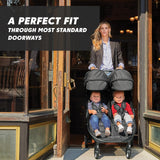 Baby Jogger City Tour 2 - Cochecito de viaje doble | Cochecito doble ligero, plegable y portátil | tono negro