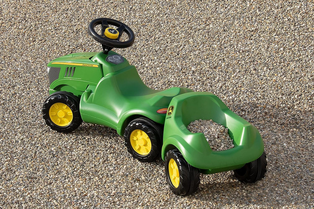 Rolly Toys Minitrac John Deere 6150R con remolque rollyMinitrac (remolque basculante, compartimento de almacenamiento bajo el capó, volante con bocina, para niños a partir de 1,5 años)