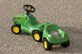 Rolly Toys Minitrac John Deere 6150R con remolque rollyMinitrac (remolque basculante, compartimento de almacenamiento bajo el capó, volante con bocina, para niños a partir de 1,5 años)