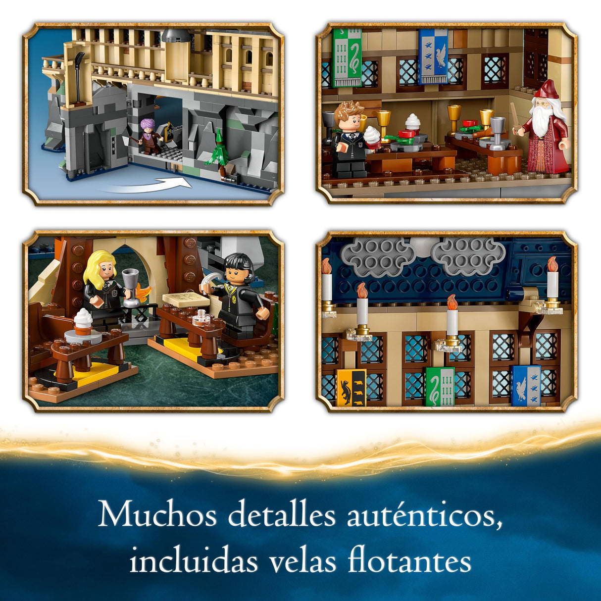 Lego Harry Potter Castillo de Hogwarts: Gran Comedor de la Escuela de Magos de Juguete, 11 Minifiguras Incluidas Hermione Granger y Ron Weasley, Regalo para Niños y Niñas de 10 Años o Mas 76435