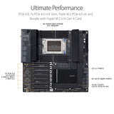 ASUS Pro WS WRX80E-SAGE SE WiFi AMD Threadripper Pro EATX Placa Base (PCIe 4.0, ASMB9-iKVM, 2x10GB LAN, 7xPCIe 4.0 X16, 3xM.2, 2xU.2, 11 Puertos USB 3.2 Gen 2, 8 Canales DDR4 ECC)