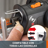 WORX WX550 Sierra sable y de calar 2 en 1 20V PowerShare, Batería 2Ah, Cambio de cuchilla sin herramientas, Velocidad variable, Negro, Naranja