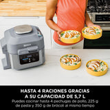 Ninja Speedi Olla rápida, Freidora de aire y Multifunción, 5,7L, comidas para 4 en 15 minutos, Freír con aire, Vapor, Parrilla, Hornar, Asar, Sellar, Cocción lenta y más, en gris, ON400EU